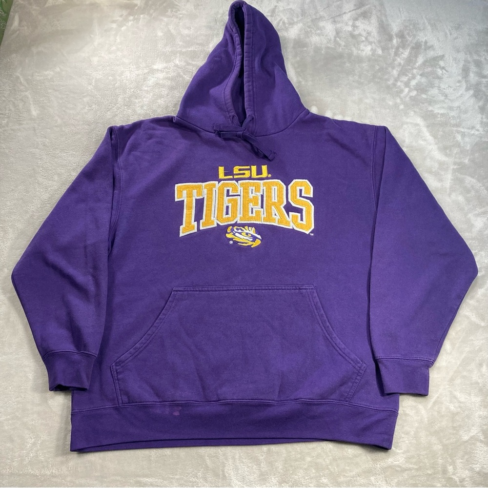 LSU Tigers Louisiana State University Hoodie Sz XL Majestic NCAA